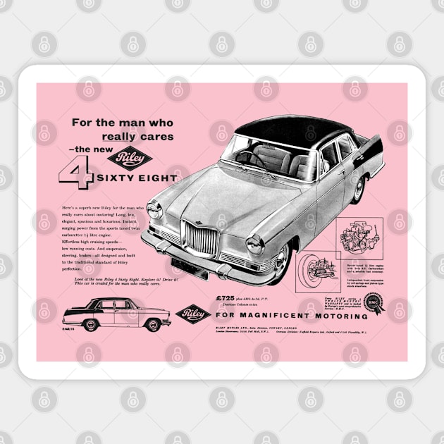 RILEY 4 SIXTY EIGHT - advert Magnet by Throwback Motors